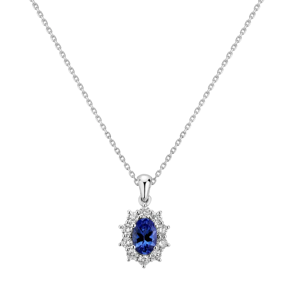 Přívěsok s tanzanitom a diamantmi Goddess Elegance