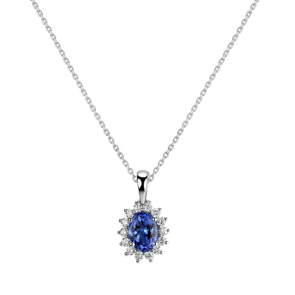 Přívěsok s tanzanitom a diamantmi Princess Sparkle