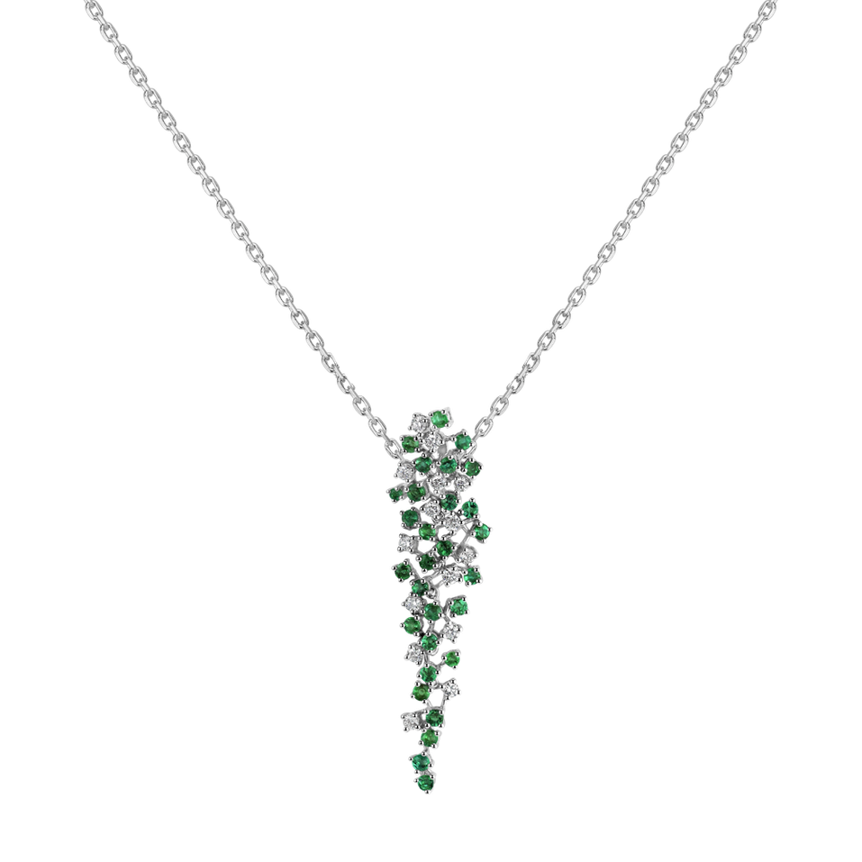 Přívěsok s diamantmi a smaragdmi Witching Waterfall