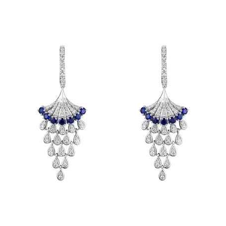 Náušnice s diamantmi a zafírmi Royal Mesh