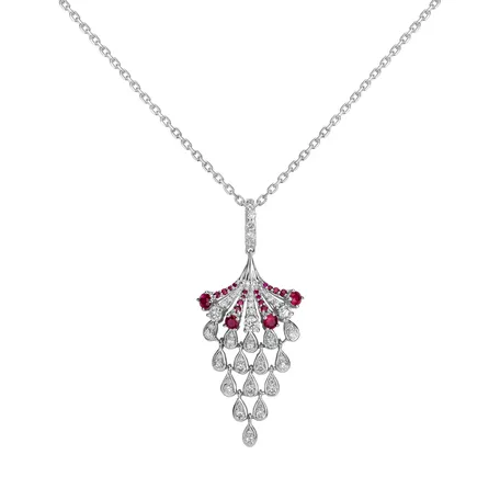 Přívěsok s diamantmi a rubínmi Royal Mesh