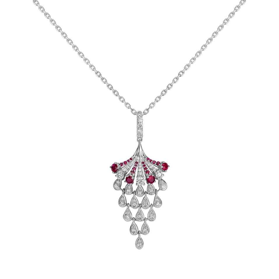Přívěsok s diamantmi a rubínmi Royal Mesh