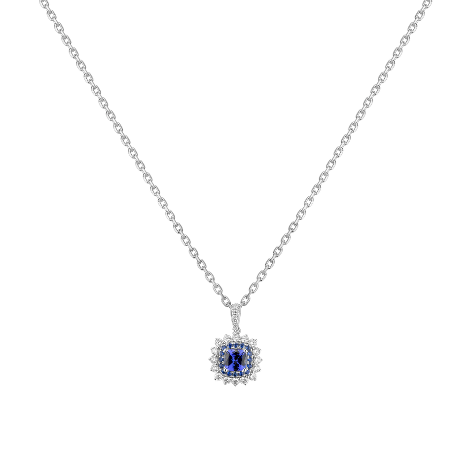 Přívěsok s tanzanitmi a diamantmi Radiant Shine