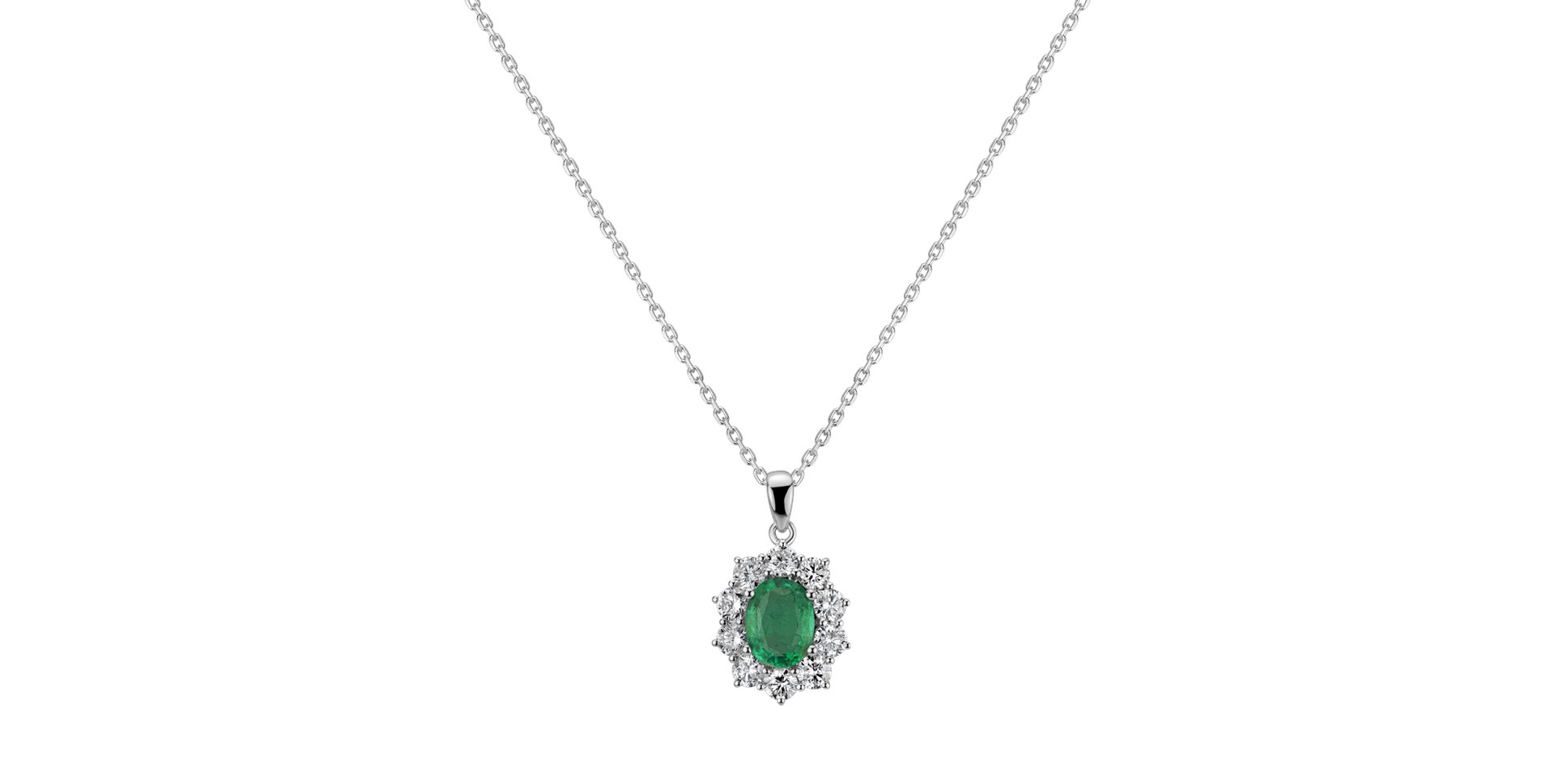Přívěsok so smaragdom a diamantmi Goddess Elegance