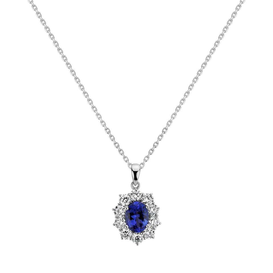 Přívěsok s tanzanitom a diamantmi Goddess Elegance