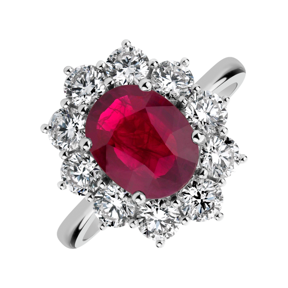 Prsteň s rubínom a diamantmi Princess