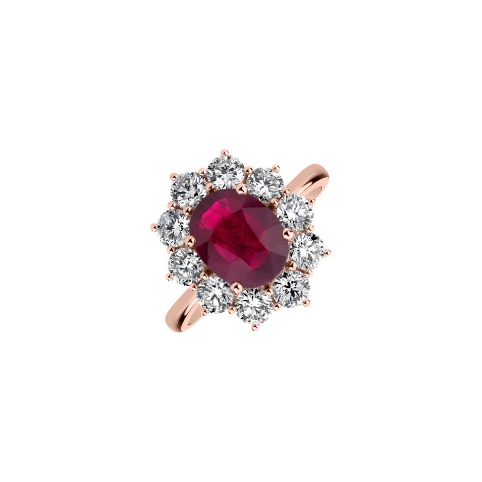Prsteň s rubínom a diamantmi Princess