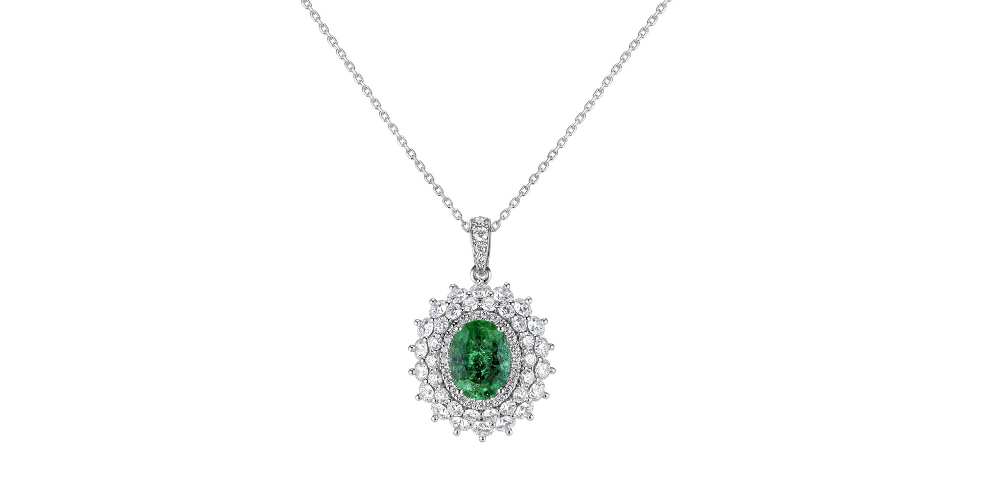 Přívěsok so smaragdom a diamantmi Royal Fairy