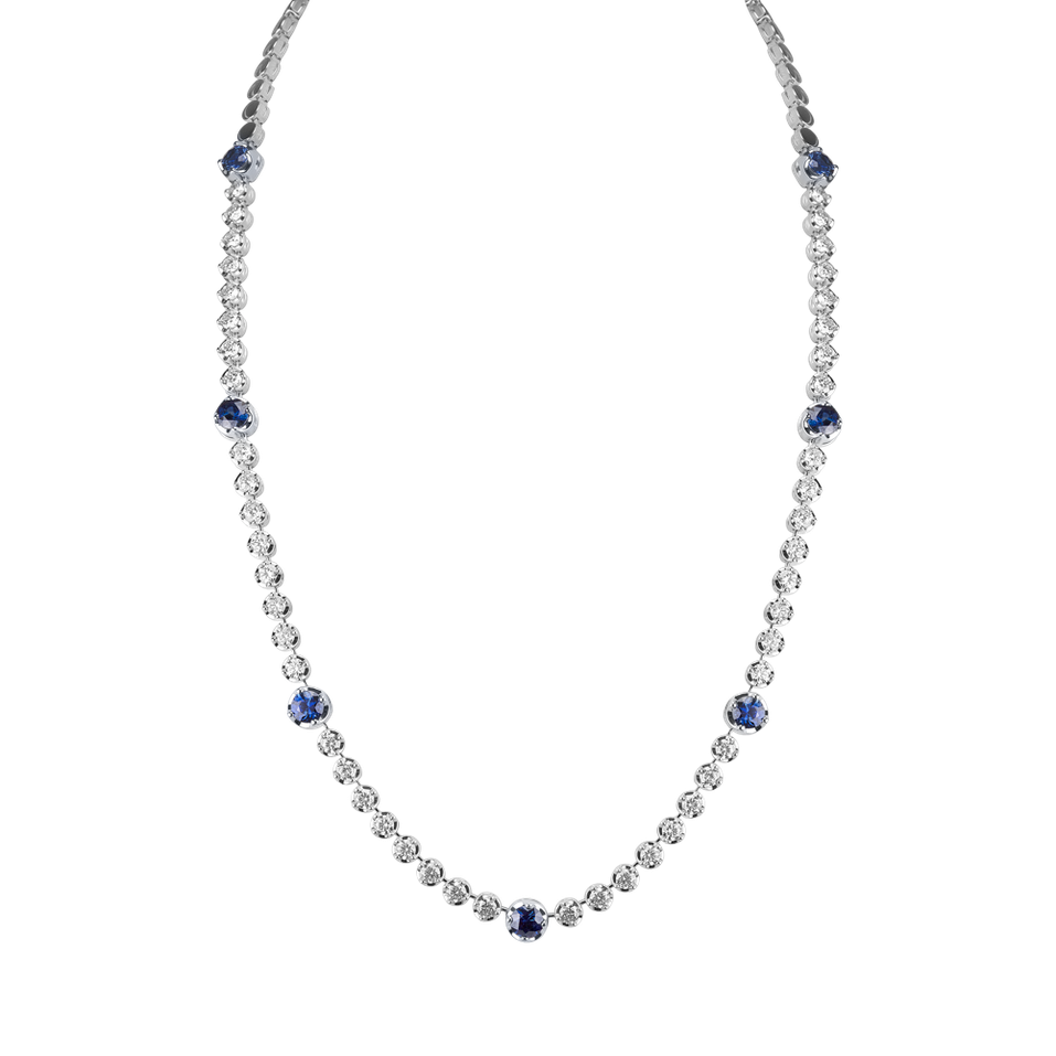 Náhrdelník s diamantmi a zafírmi Sapphire Symphony