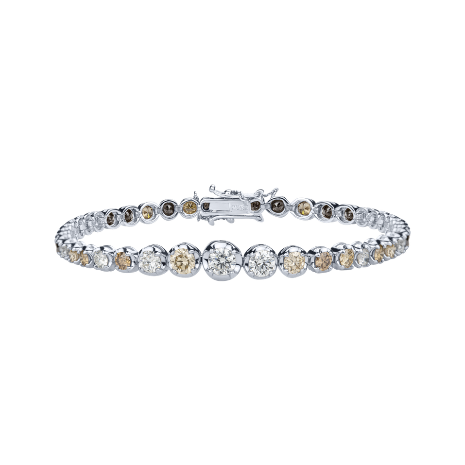 Náramok s bielymi, hnedými a čiernymi diamantmi Gem Euphoria