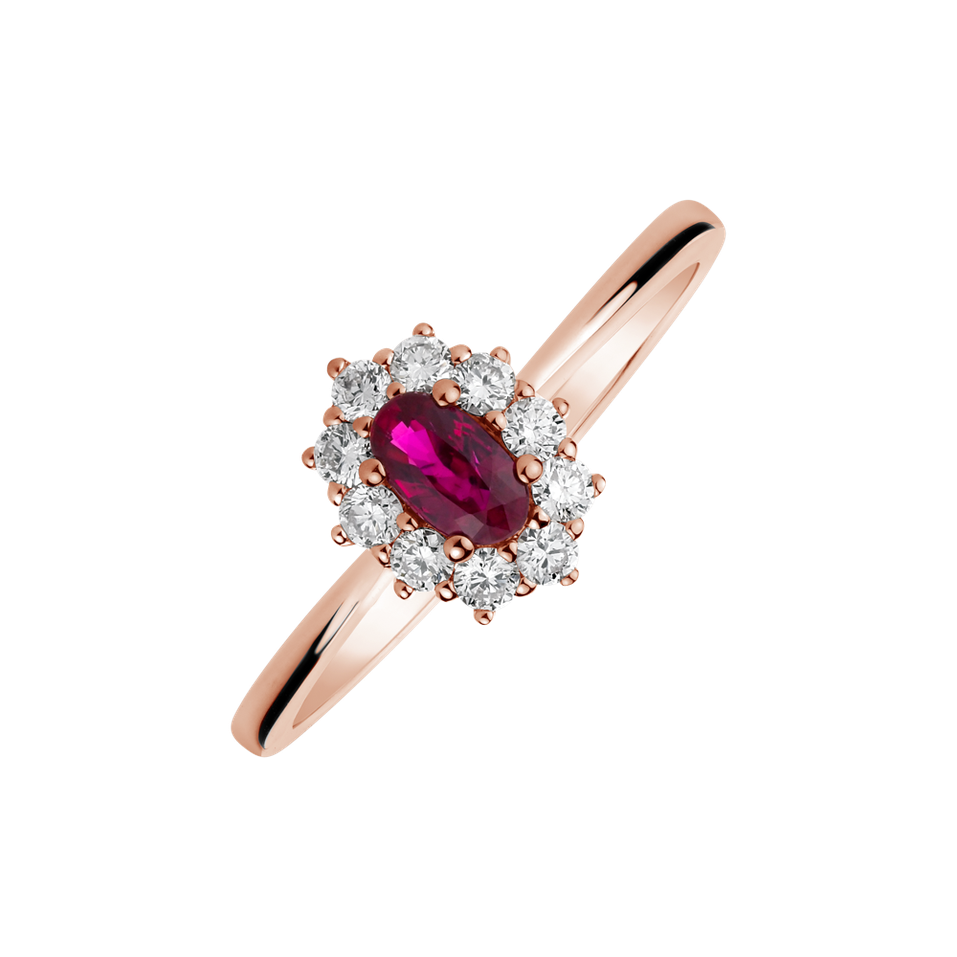 Prsteň s rubínom a diamantmi Princess Joy