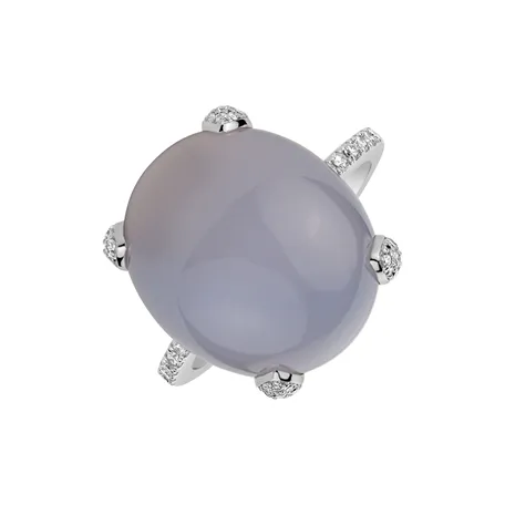 Prsteň s chalcedonom a diamantmi Niche