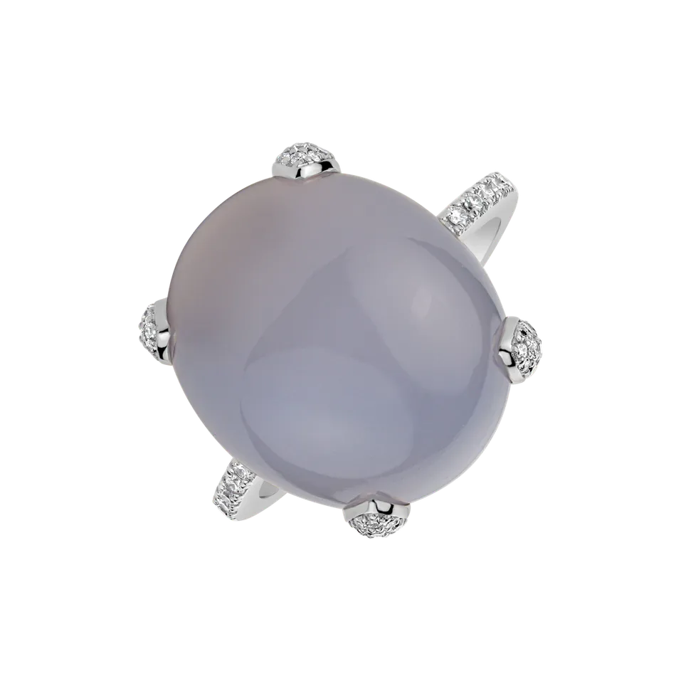 Prsteň s chalcedonom a diamantmi Niche