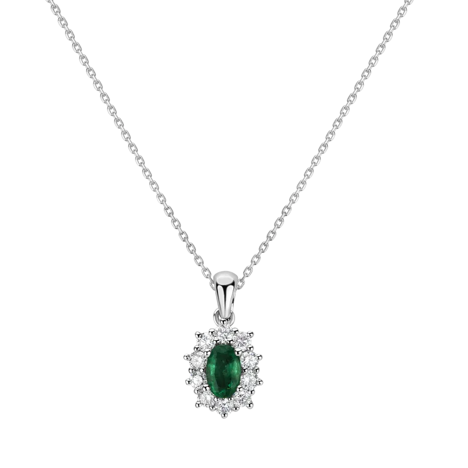 Přívěsok so smaragdom a diamantmi Goddess Elegance