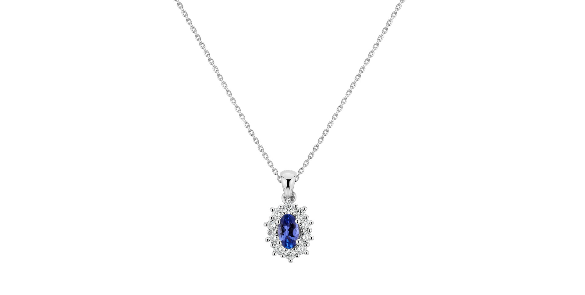 Přívěsok s tanzanitom a diamantmi Goddess Elegance