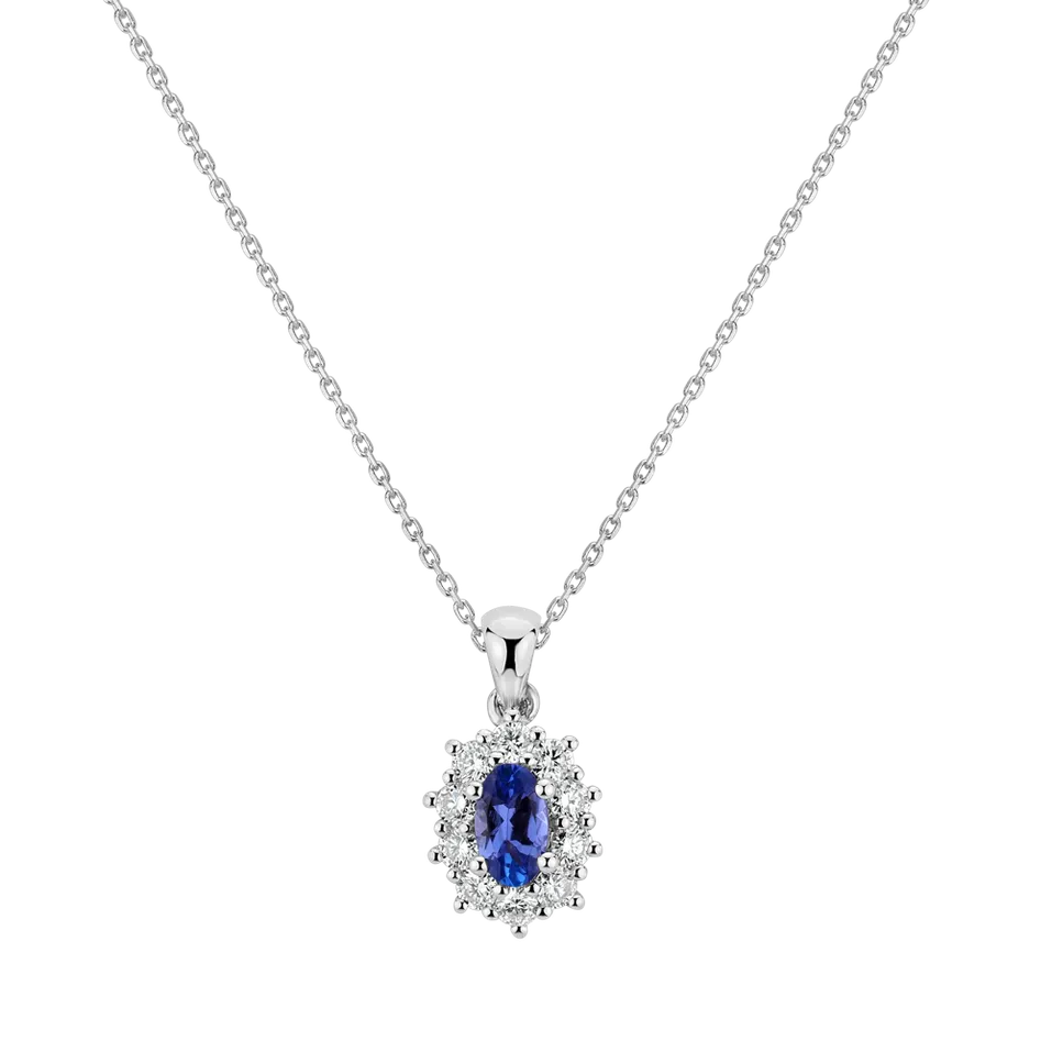 Přívěsok s tanzanitom a diamantmi Goddess Elegance