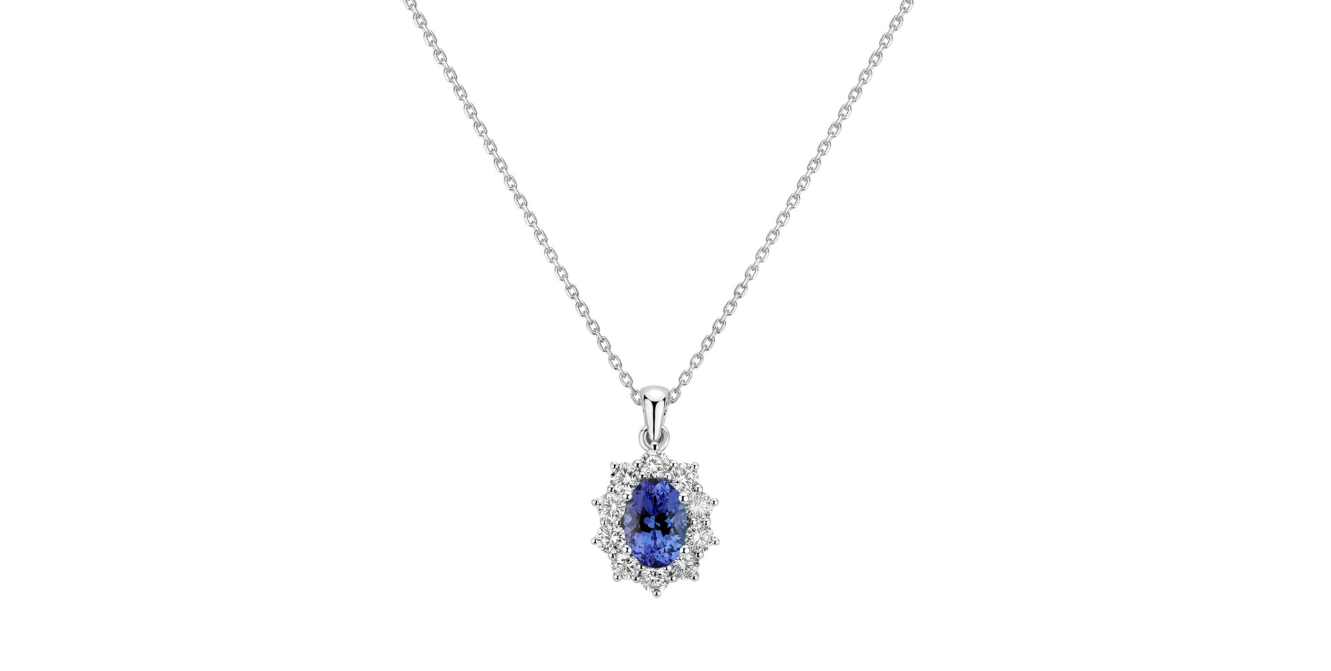 Přívěsok s tanzanitom a diamantmi Goddess Elegance