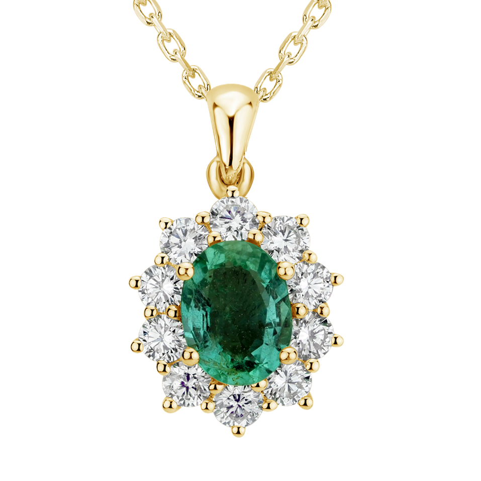 Prívesok s diamantmi a smaragdom Princess