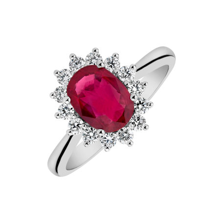 Prsteň s rubínom a diamantmi Princess Sparkle