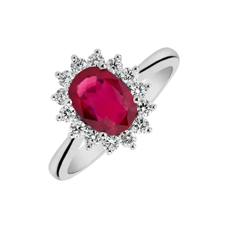 Prsteň s rubínom a diamantmi Princess Sparkle