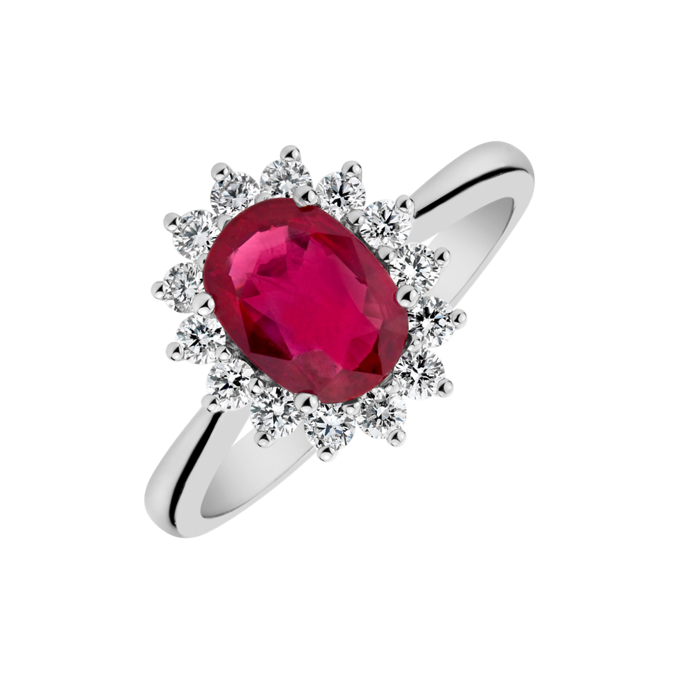 Prsteň s rubínom a diamantmi Princess Sparkle