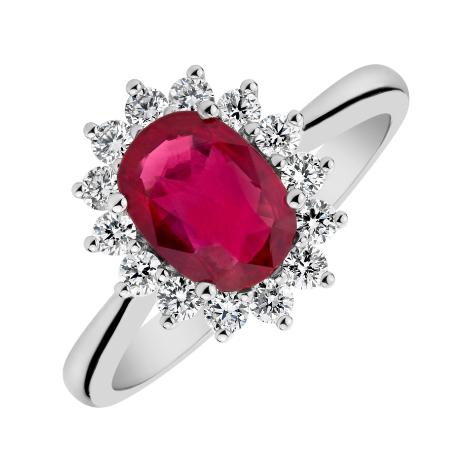 Prsteň s rubínom a diamantmi Princess