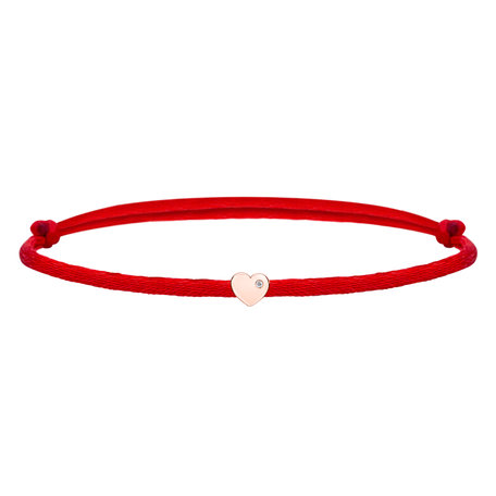 Diamantový náramok so šnúrkou Red Heart