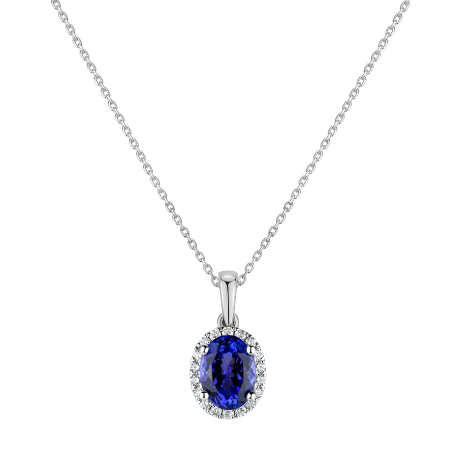 Přívěsok s tanzanitom a diamantmi Princess Essence