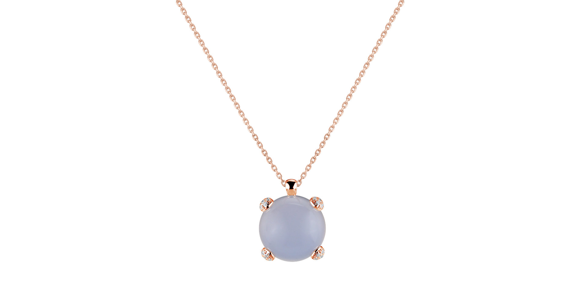Náhrdelník s chalcedonom a diamantmi Royal Drop