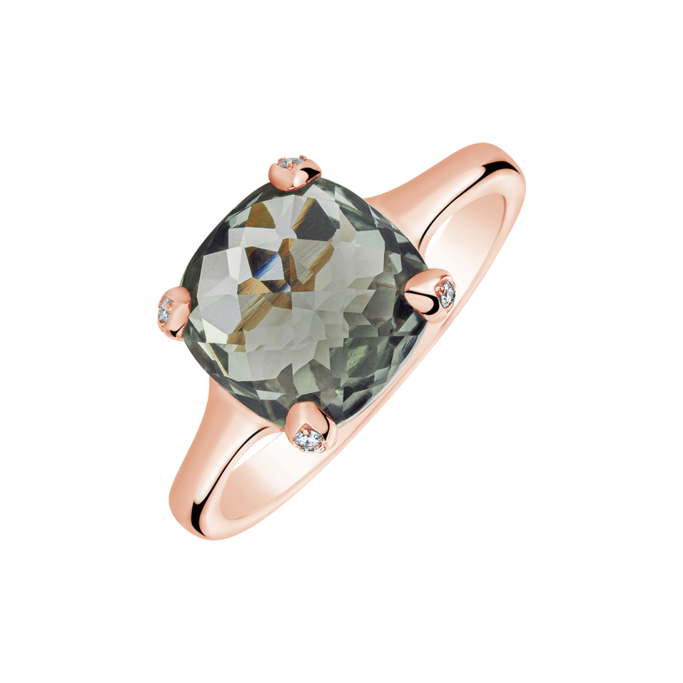 Prsteň s ametystom a diamantmi Aubrey