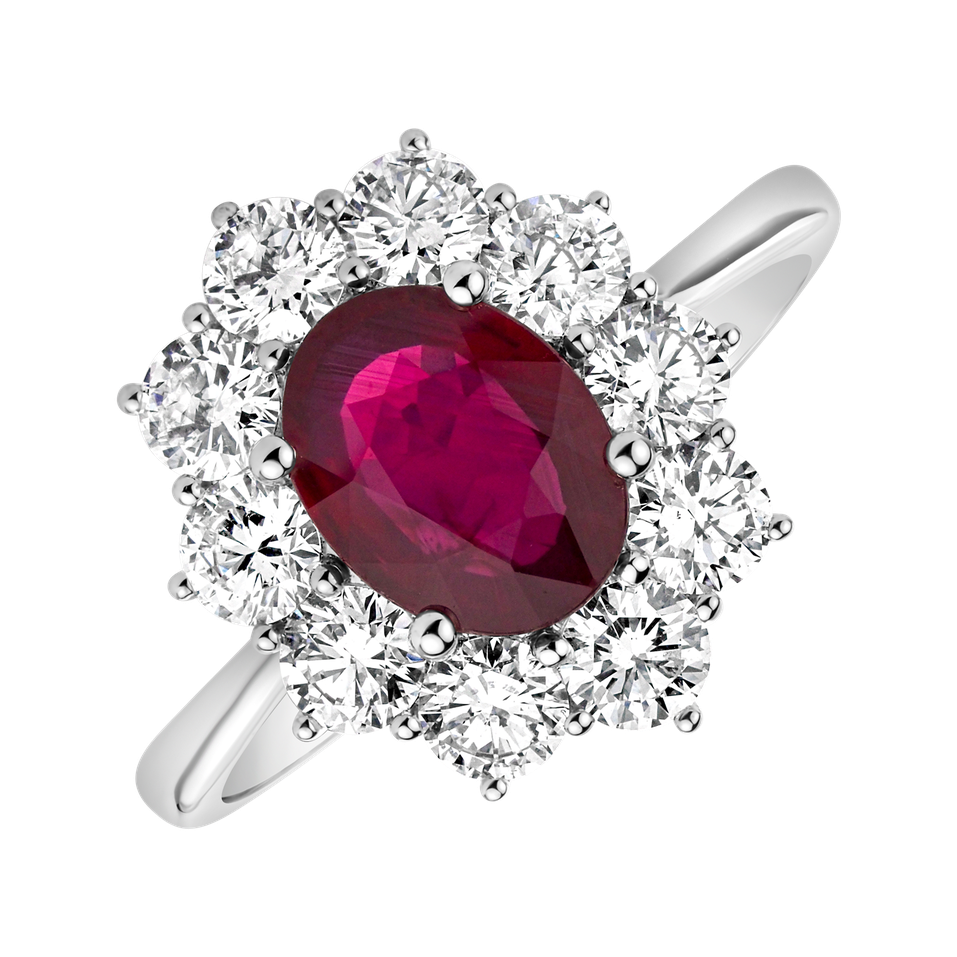 Prsteň s diamantmi a rubínom Princess