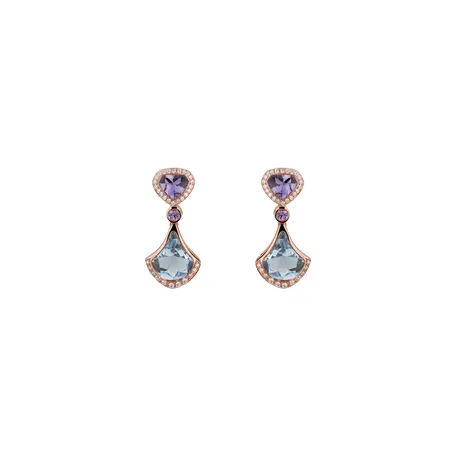 Náušnice s diamantmi a drahokamami Opulent Adornments