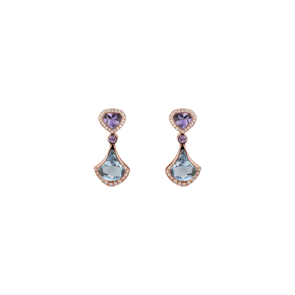 Náušnice s diamantmi a drahokamami Opulent Adornments