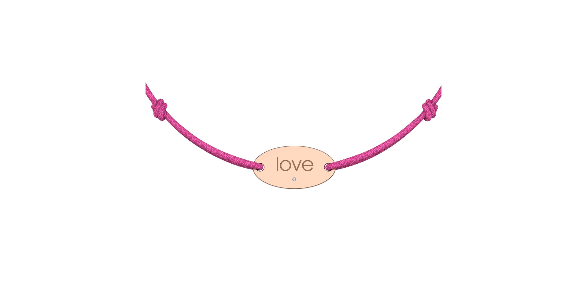 Diamantový náramok so šnúrkou Love