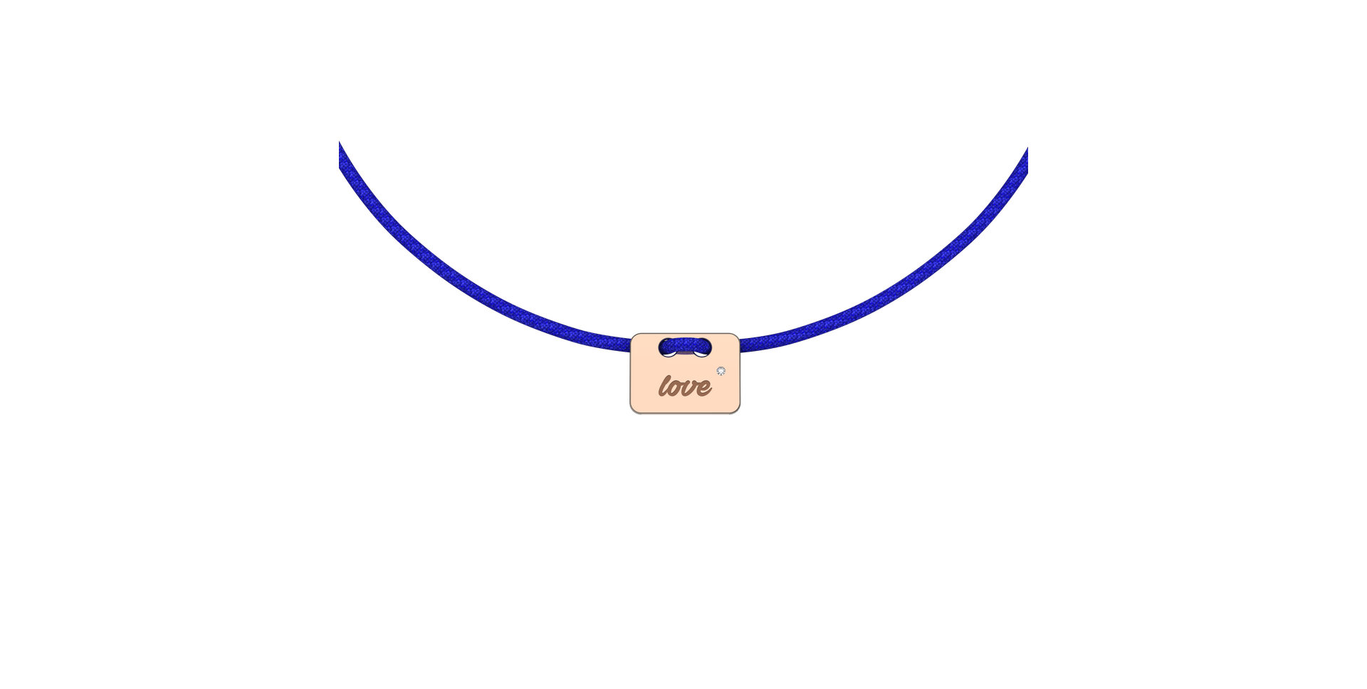 Diamantový náramok so šnúrkou Military Stamp Love