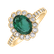 Prsteň s diamantmi a smaragdom Princess2