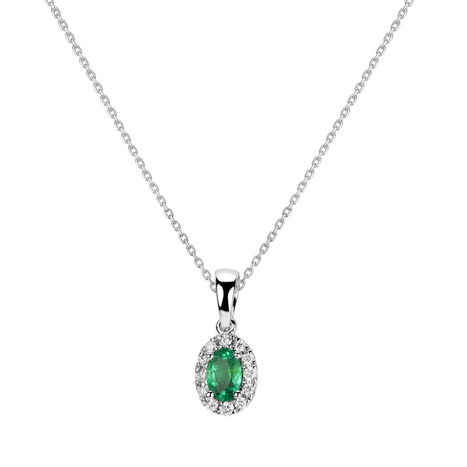 Přívěsok so smaragdom a diamantmi Princess Essence