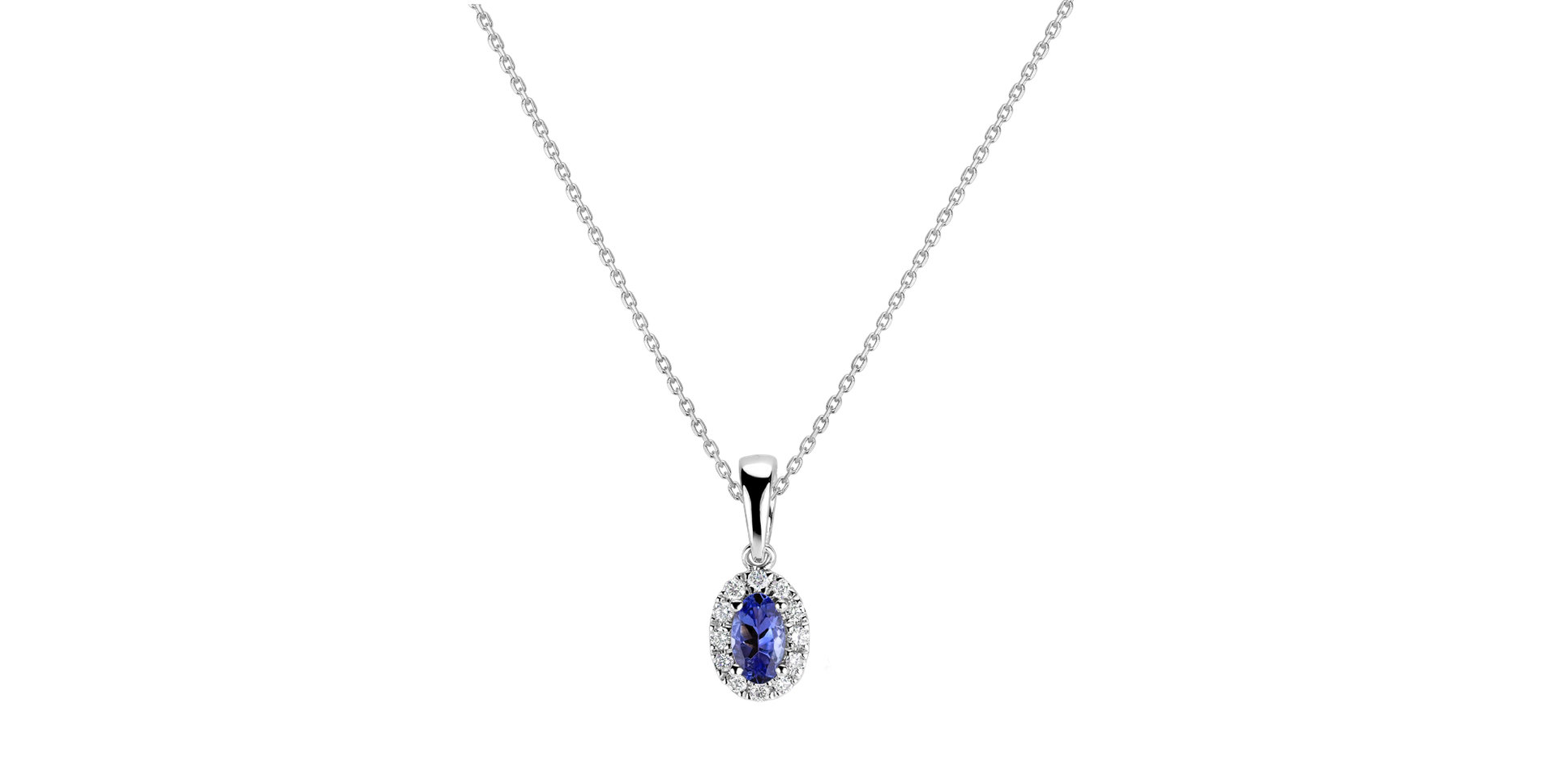 Přívěsok s tanzanitom a diamantmi Princess Essence