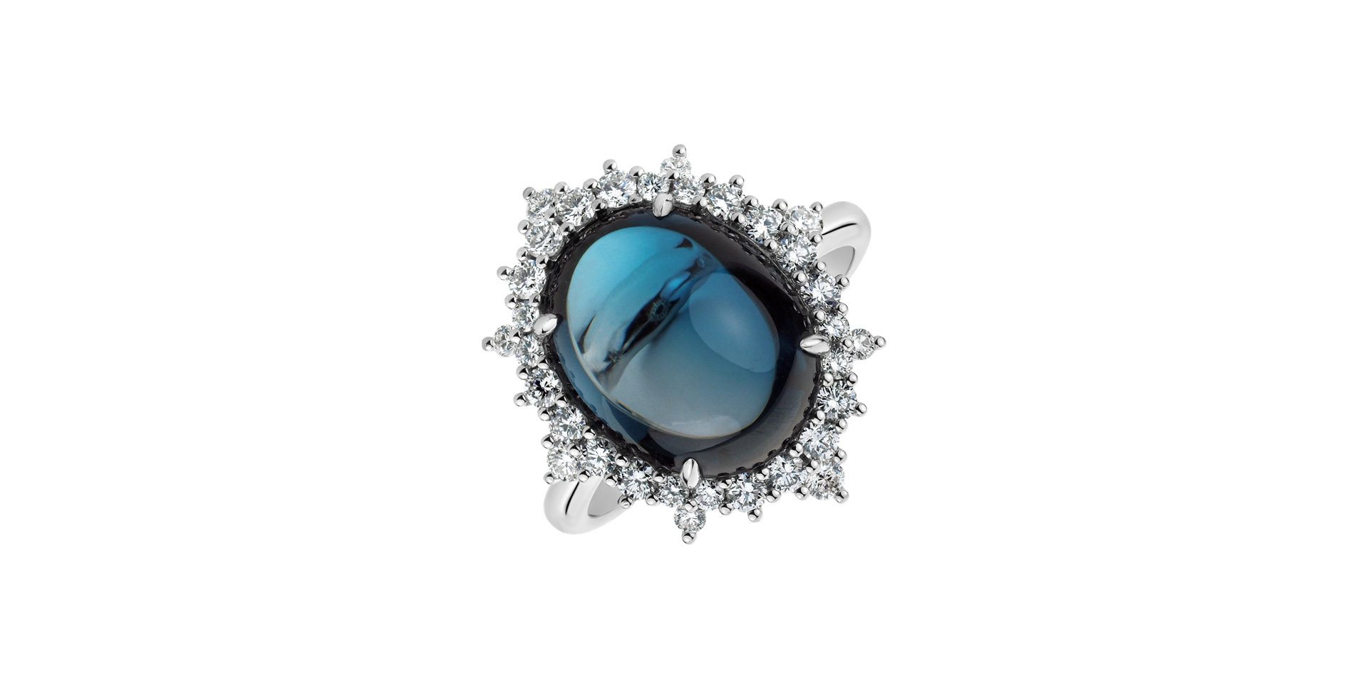 Prsteň s topásom a diamantmi Blue Hope