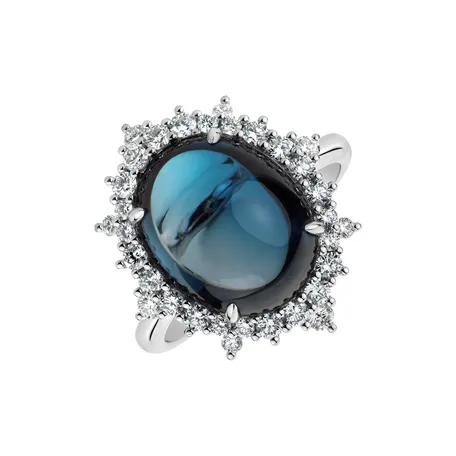 Prsteň s topásom a diamantmi Blue Hope