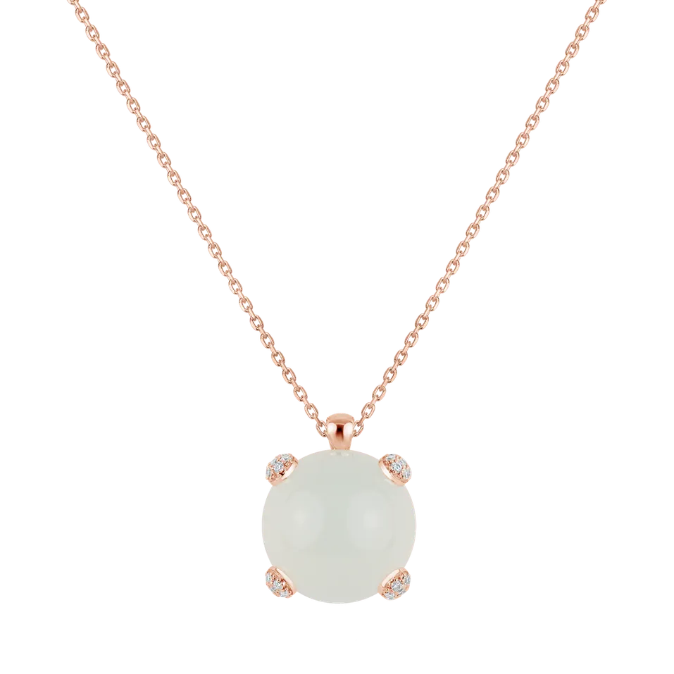 Náhrdelník s chalcedonom a diamantmi Royal Drop