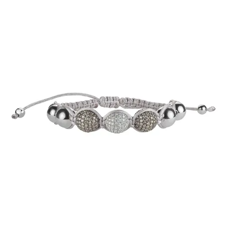 Náramok s bielymi a hnedými diamantmi Shamballa