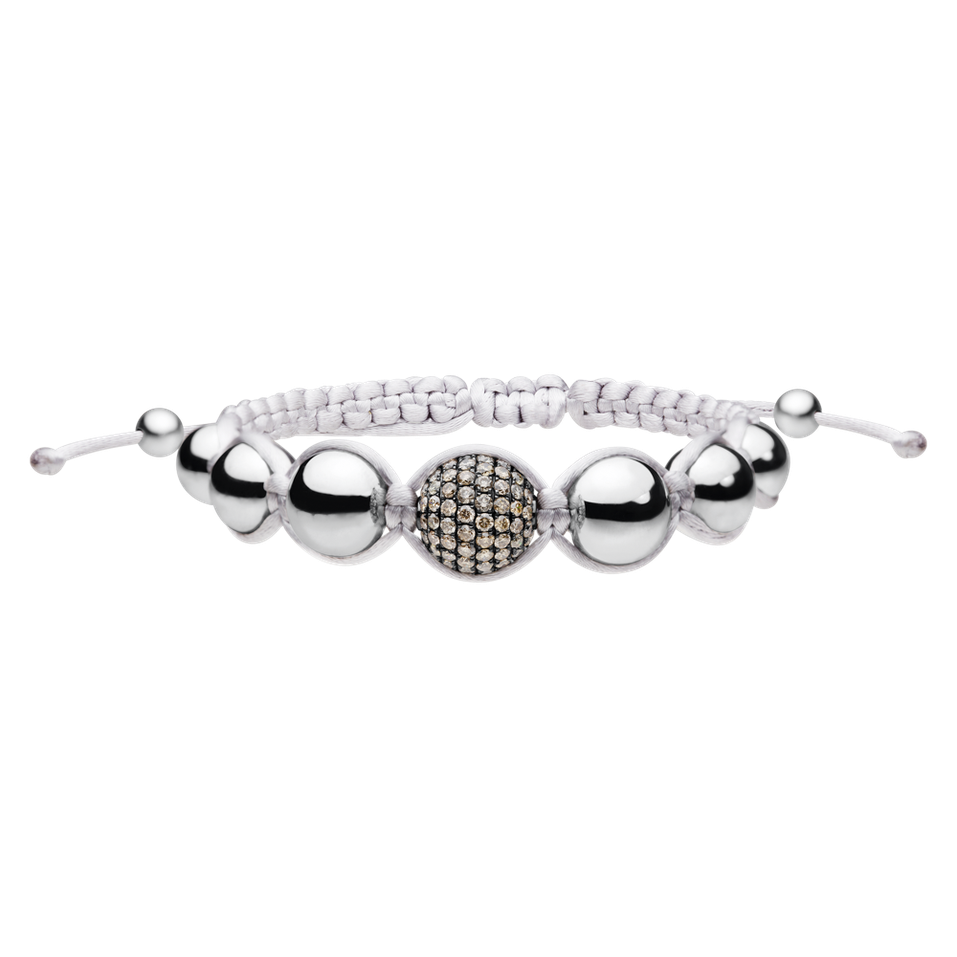 Náramok s hnedými diamantmi Shamballa