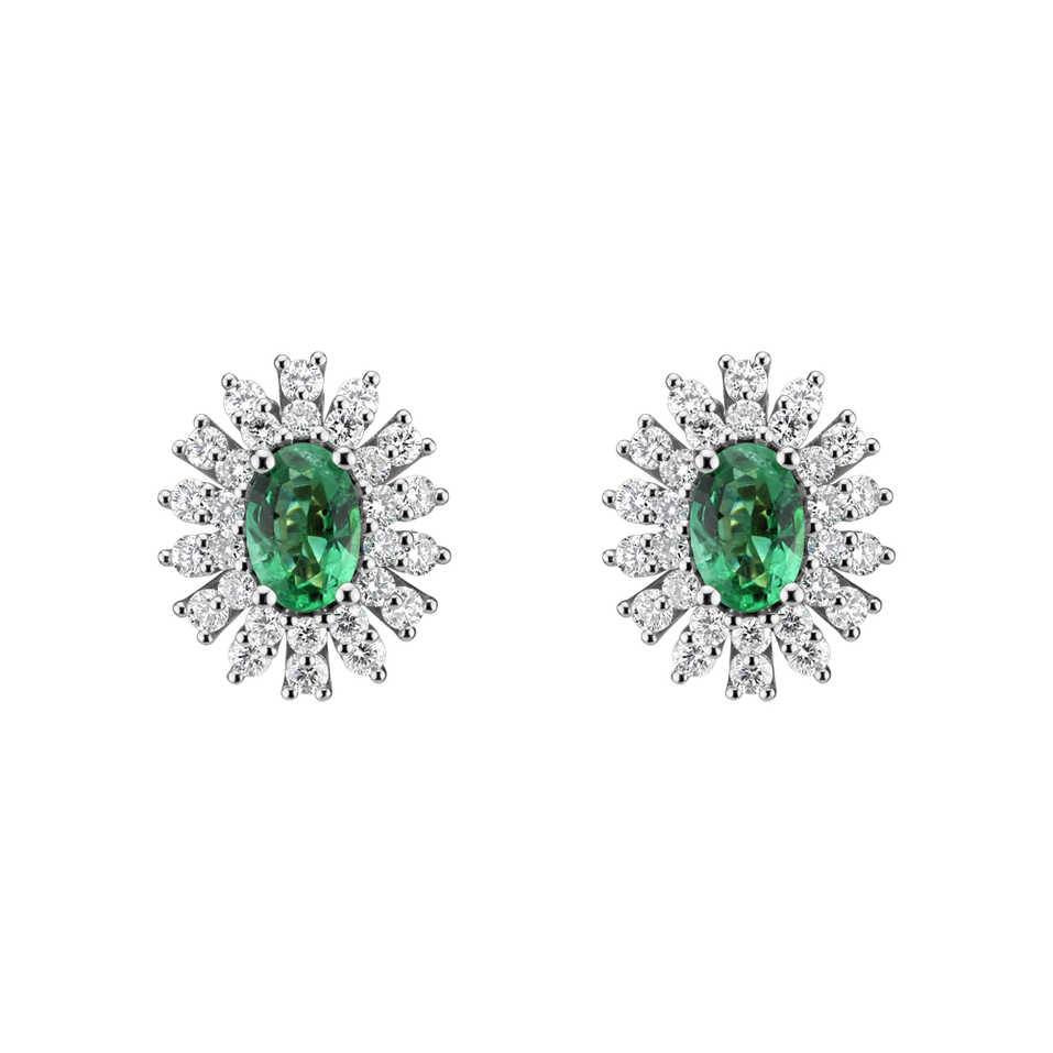 Náušnice so smaragdom a diamantmi Fairytale Goddess
