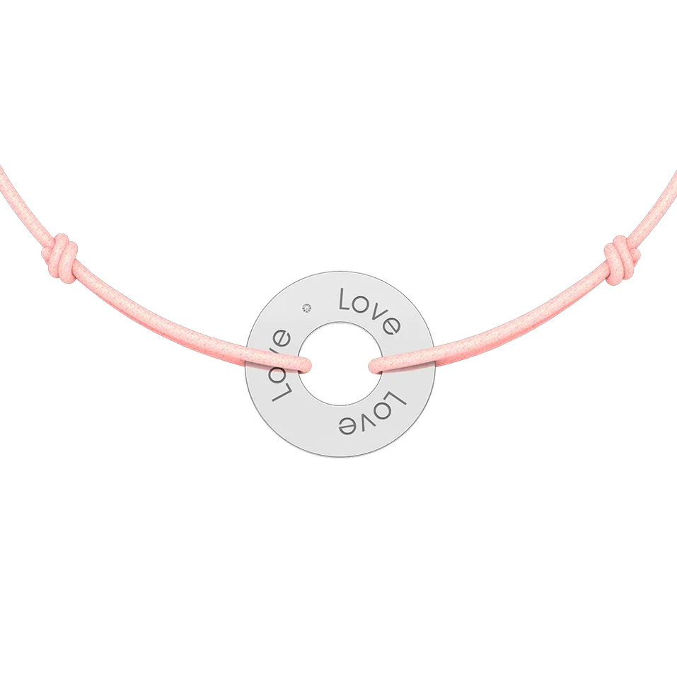 Diamantový náramok so šnúrkou Love Circle