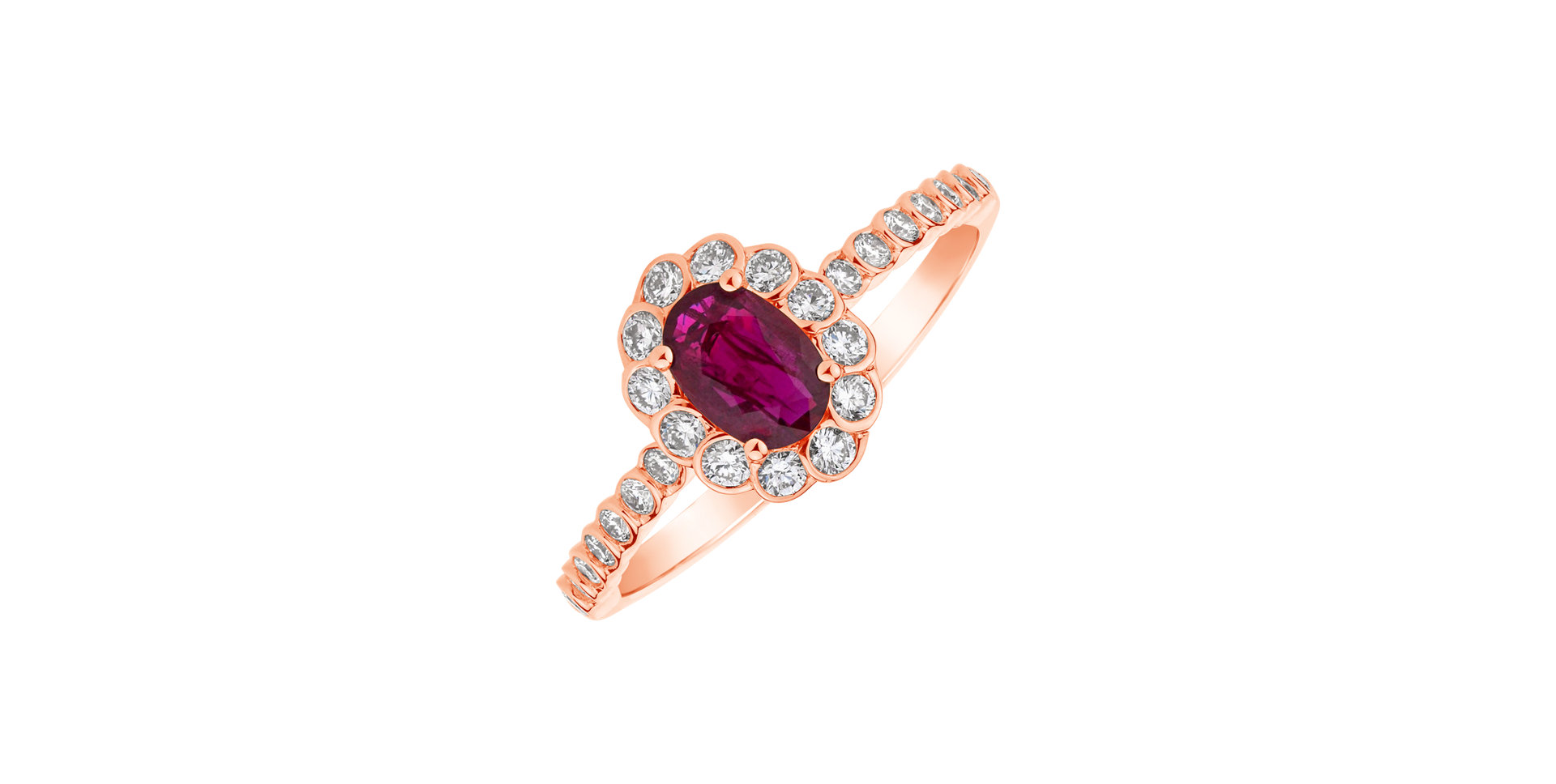 Prsteň s rubínom a diamantmi Princess Glamour
