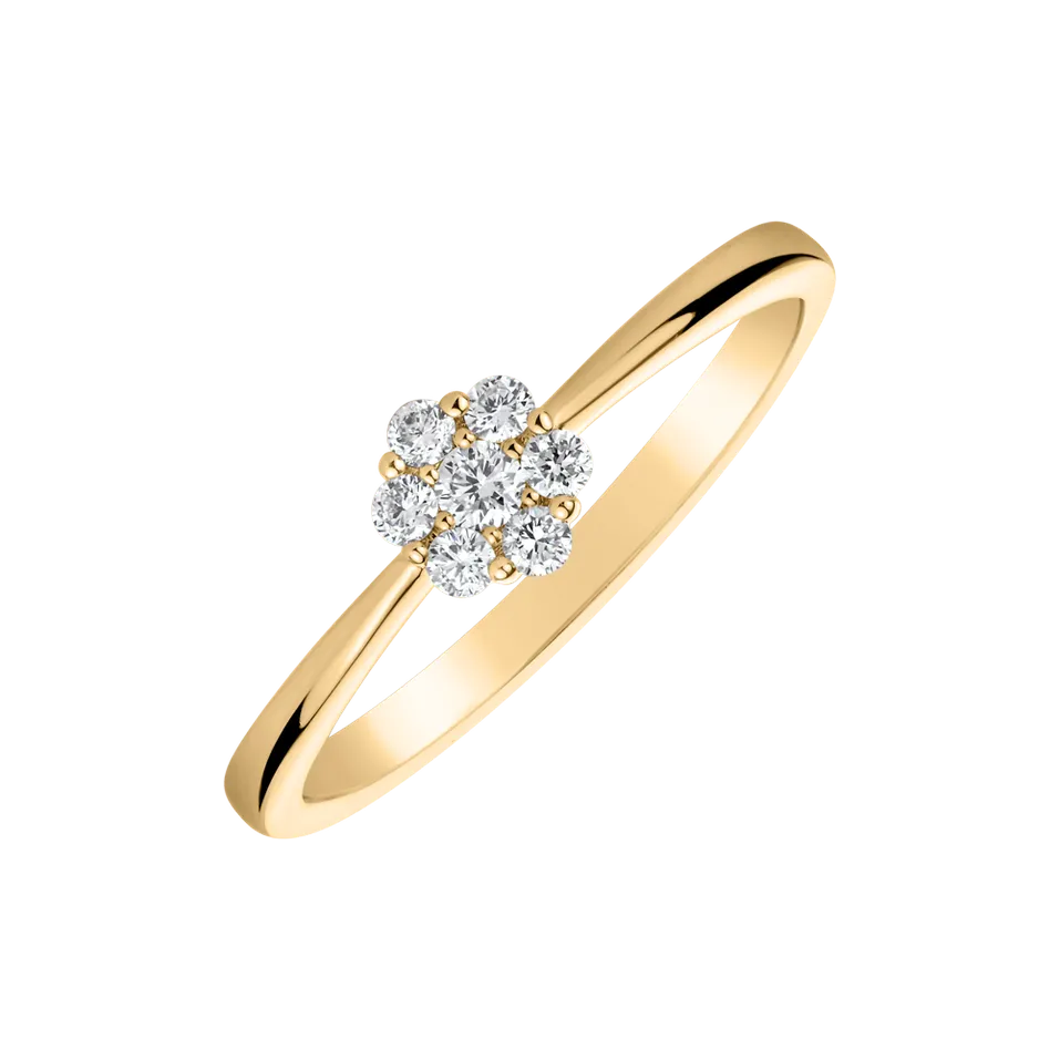 Prsteň s diamantmi Shiny Flower