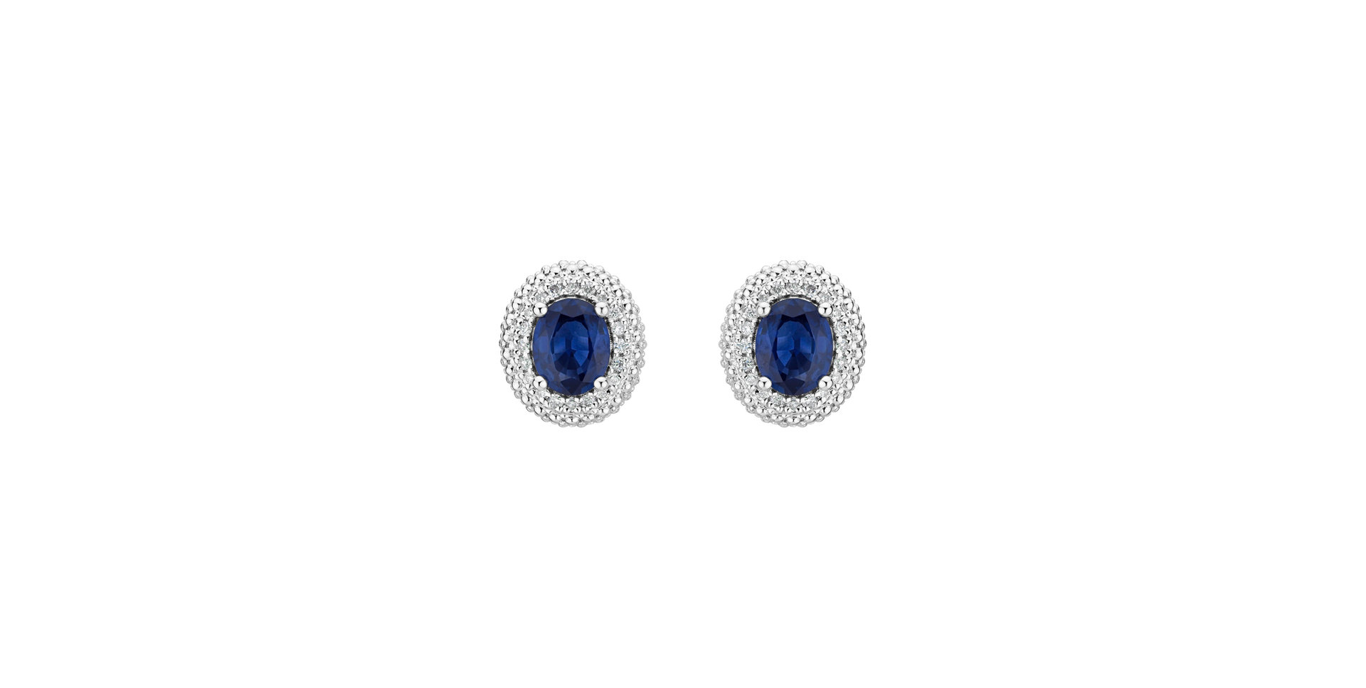Náušnice s diamantmi a zafírom Royal Sapphire