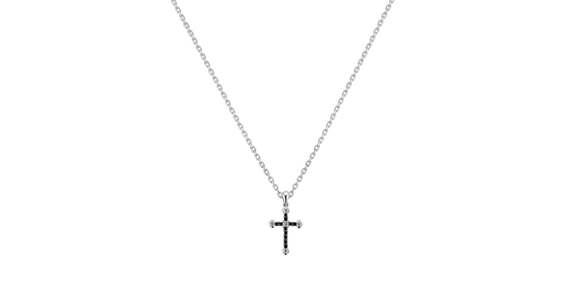 Přívěsok s čiernymi diamantmi Dark Cross
