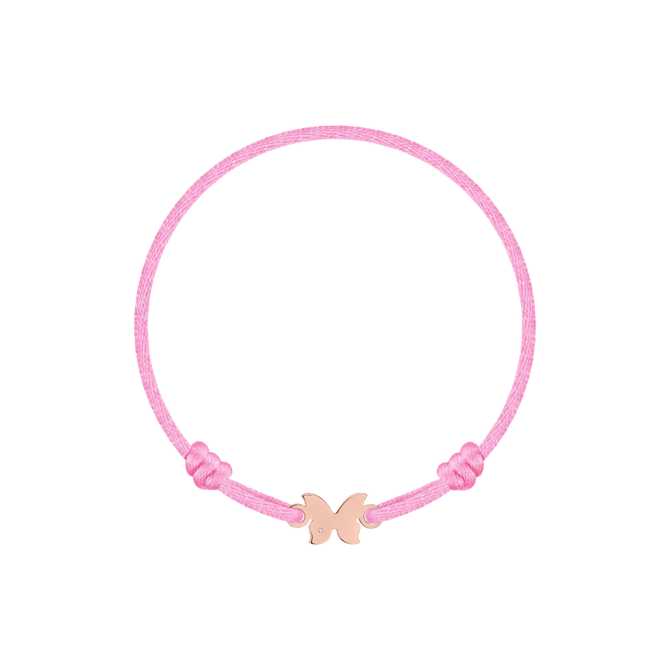 Detský diamantový náramok so šnúrkou Butterfly